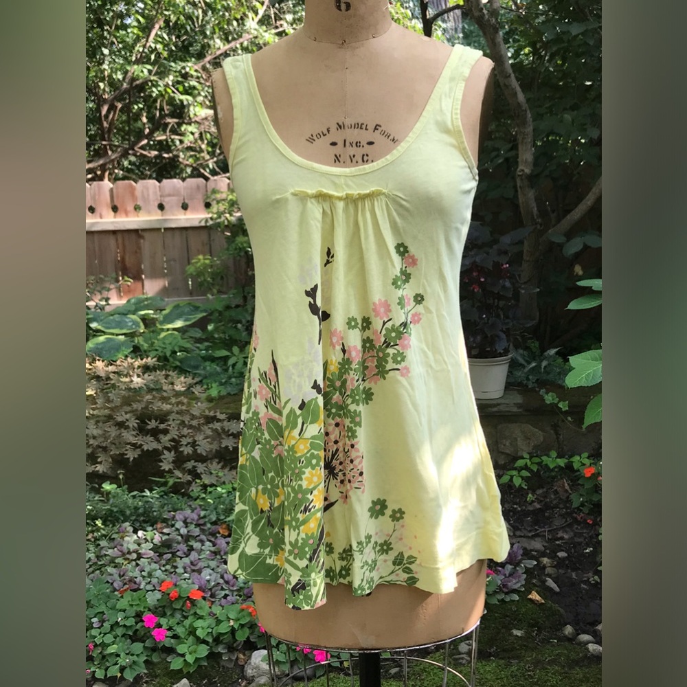 Yellow Placed Print Knit Top